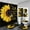 Sunflower, variant on 4 Pcs Bathroom Shower Curtain Set Red Rose Shower Curtain Bathroom Sets Valentine's Day Shower Curtain Sets with Rugs(Bath Mat,U Shape and Toilet Lid Cover Mat) and 12 Hooks
