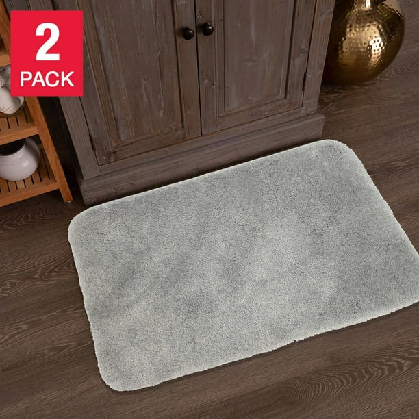 Charisma Bath Mat, Skid Resistant Backing 2pack Gray