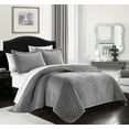 thumbnail image 2 of Chic Home Tiana 7-Piece Geometric Quilt Set, King, Grey, 2 of 5