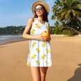 thumbnail image 3 of Fotbe Yellow Rubber Duck Vestido de Verano sin Mangas para Mujer – Vestido Midi Línea A, Estilo Camiseta Floral, Vestido Playero Casual y Fluido, 3 of 7