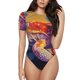 thumbnail image 1 of Fotbe Colorful Gecko Jungle Art Body de Mujer con Cuello Redondo y Mangas Cortas, Sin Mangas Ajustado, Suave, Cómodo y Básico-Medium, 1 of 7