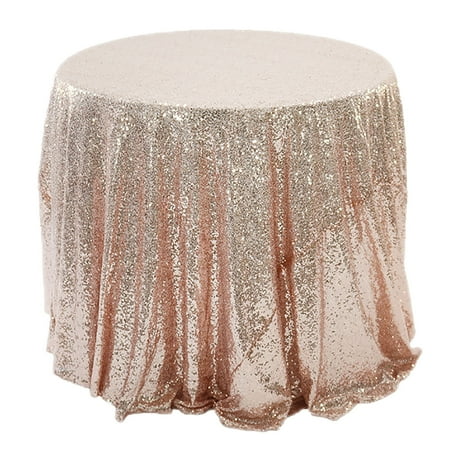 

LINMOUA Nordic American Hotel Wedding Banquet Decoration Ins Round Solid Color White Tablecloth Cloth Sequin Tablecloth