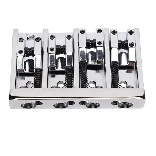 Electric Guitar Bridge, 4 String Bass Zinc Alloy Iron Adjustable Bridges Assembly Parts for Jazz Electric Bass