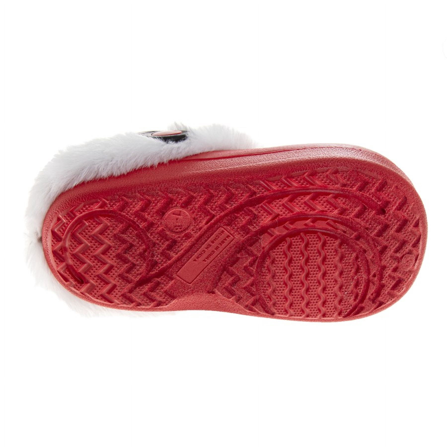 Disney Cars Lightning Mcqueen Fuzzy Fleece Lined Clogs for Boys Winter Warm Plush Garden Shoes (Toddler Little Kid), Red, Size: 11 12
