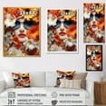 thumbnail image 4 of Designart "Pop Art Portrait Glam Floral Woman with Sunglasses and Flowers II" Fashion Canvas Wall Art - Glam Yellow Fashion Accessories Hallway Wall Art Decor, 4 of 6