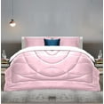thumbnail image 2 of 3 Piece Luxury U Shape Pattern Comforter By D.N.G. BEDDINGS Set Premium Super Soft, 1000 Thread Count 100% Egyptian Cotton Super King Size Light Pink Color, 2 of 9