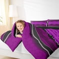 thumbnail image 4 of jejeloiu Modern Geometric Stripe Bedding Comforter Set,Abstract Polka Dots Twin Comforter Sets,Purple Black Wave Lines Bedding Set For Girls Boys,Super Cozy Room Decor Reversible,2pcs, 4 of 8