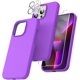 thumbnail image 1 of TOCOL Funda 5 en 1 para iPhone 13, con 2 protectores de pantalla + 2 protectores de lente de cámara, funda de silicona líquida para iPhone 13, azul medianoche, 1 of 4