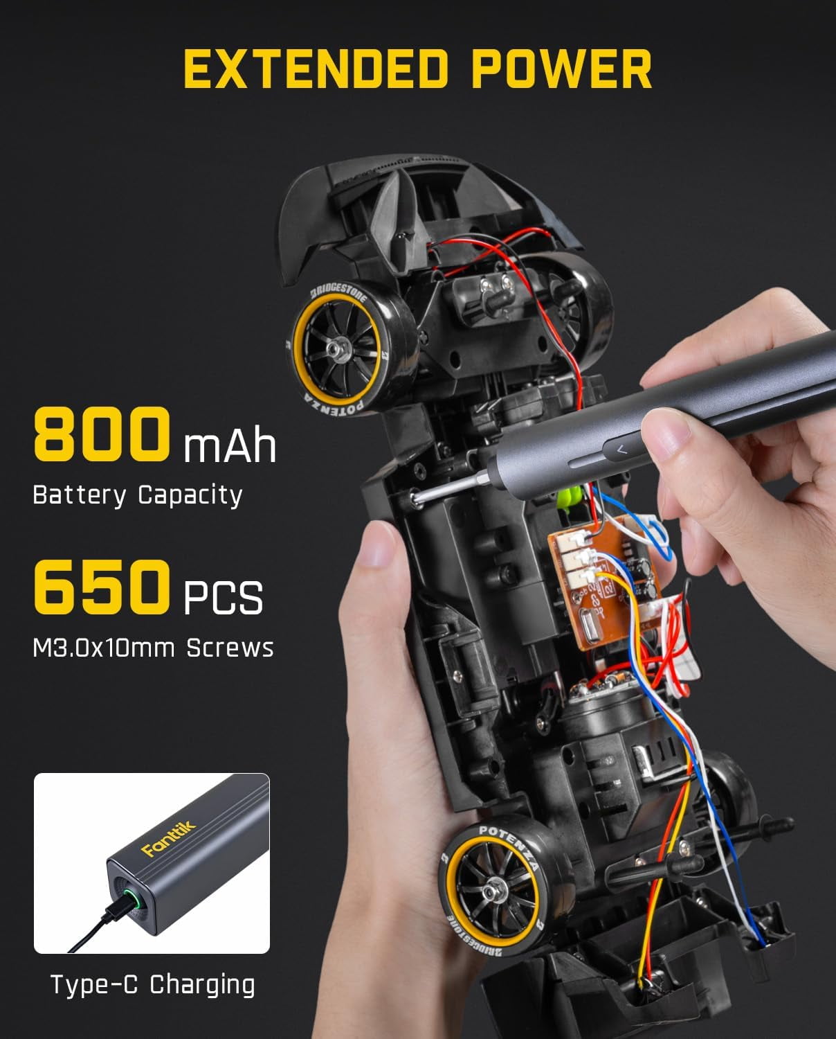 E1 Max Electric Screwdriver, Mini Precision Screwdriver Set, 50 Magnetic Bits, Magnetic Storage, 5/32‘’Hex, Repair Tool Kit for Electronics Phone Camera Laptop Watch (Grey)
