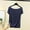 Blue, variant on QUNYINEY Crew Neck T Shirts for Women Short Sleeve Solid Casual Tops Split Hem Pullover Loose Shirts
