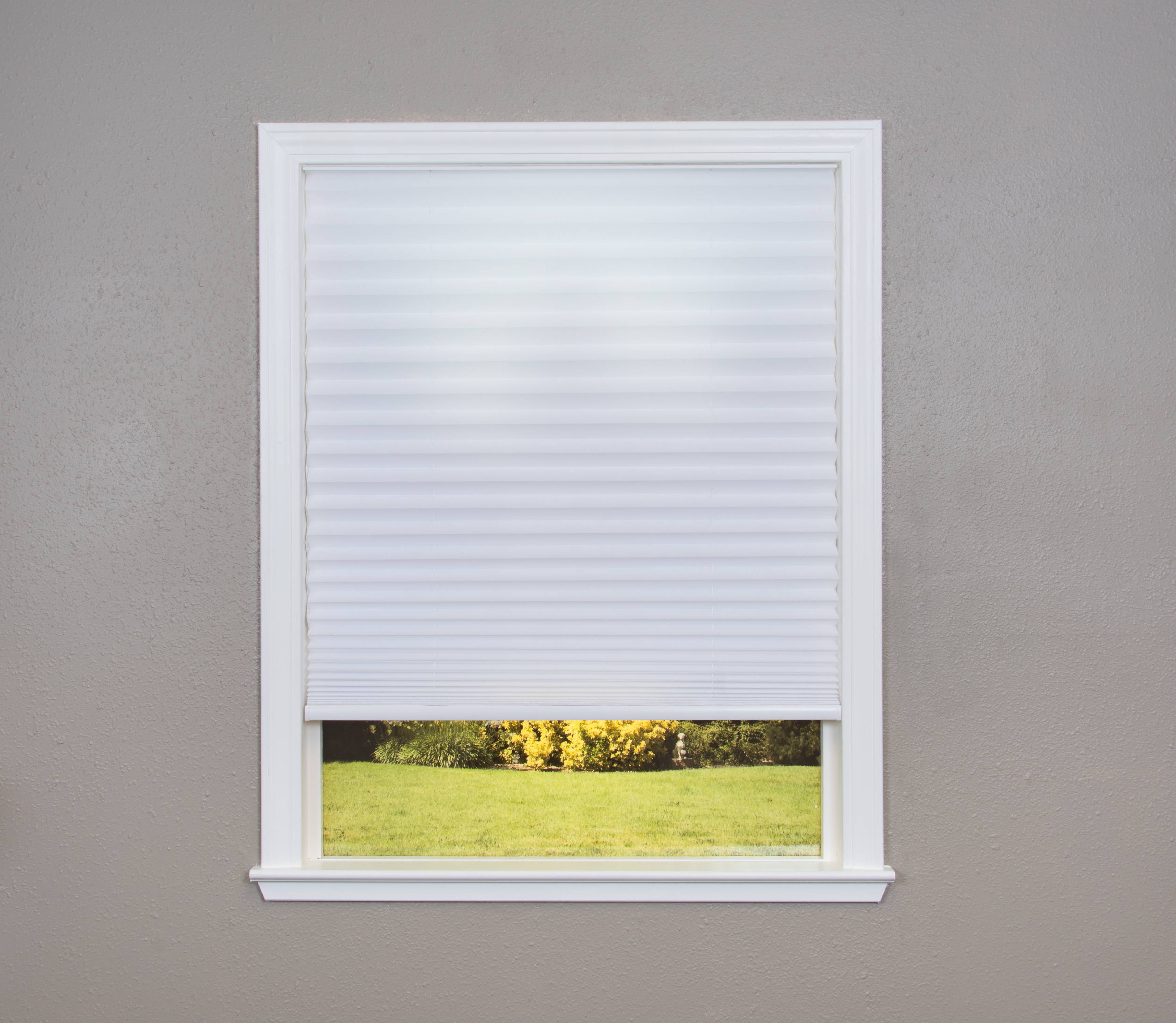 Photo 1 of Easy Lift Trim-at-Home Cordless Pleated Light Filtering Fabric Shade, Size: 36 inch x 64 inch, White