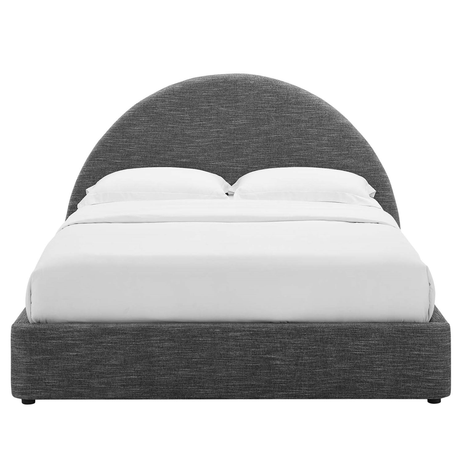 Platform Bed Frame, King Size, Grey Gray, Fabric, Bedroom, Modern Contemporary HB36793