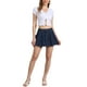 thumbnail image 2 of Falda Mini de Mezclilla para Mujeres INSPIRE CHIC, Falda de Jean Plisada Casual, Azul Oscuro S, 2 of 5