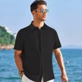 thumbnail image 1 of Camisa Casual Playa Guayabera Lino Manga Corta Para Hombre, 1 of 7