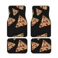 thumbnail image 1 of LAKIMCT Scrawl Pizza Car Mats, Neoprene Front Rear Floor Mats for Cars, Waterproof Anti-Slip Car Floor Mats Full Set, Universal(4 Pcs), 1 of 6
