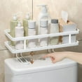 thumbnail image 5 of Toilet Tank Storage Rack | Multifunctional Iron Bathroom Organizer | No-Drill Shower Shelf | White or Gray Toilet Top Organizer | Space-Saving Design, 5 of 9