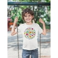 thumbnail image 2 of Circle Of Flowers T-Shirt Toddler -Image by Shutterstock,  3 Toddler, 2 of 4