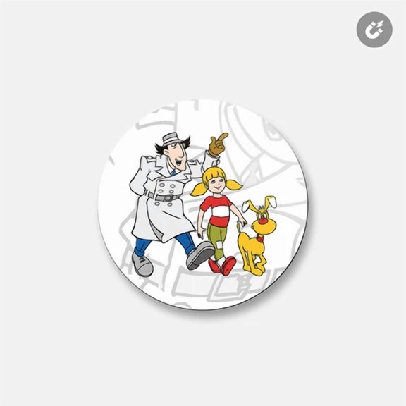 Inspector Gadget Cartoon | 4'' X 4'' Round Decorative Magnet