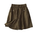 thumbnail image 3 of Sentmoon Comfy Shorts for Women High Waist Gym Shorts Women Stretchy Solid Color Loose Plus Size Women’s Shorts with Pockets Soft and Comfortable for Work and Weekend M-4XL, 3 of 6