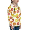thumbnail image 3 of Kdxio Lemon Orange Pattern Boys Athletic Unisex Boys Girls Hoodie with Pocket Sweatshirts-Large, 3 of 6