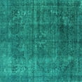 thumbnail image 1 of Ahgly Company Machine Washable Indoor Square Oriental Turquoise Blue Industrial Area Rugs, 4' Square, 1 of 4