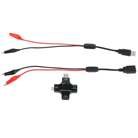 

USB C Tester 2 in 1 Type C USB Tester Color Screen IPS Digital Multimeter Voltage Current Power Resistance Temperature with Clip Cable Support PD2.0/PD3.0 QC2.0