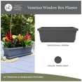 thumbnail image 4 of The HC Companies 18-Inch Venetian Window Planter Box with Drain Plug, Warm Gray, 4 of 8