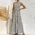 thumbnail image 4 of Edvintorg Women Boho Dress Fashion Summer Halter Sleeveless Print Sexy Casual Sling Long Maxi Dress Sundresses Vacation Outfits for Women, 4 of 7