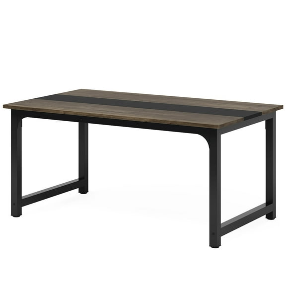 Spaco Simple Conference Table, Rectangular Meeting Table Computer Desk, Desk for Indoor, Gray