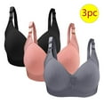 thumbnail image 2 of Bigersell Padded Tshirt Bras Pack for Women Deals 3pc Woman's Plus Size Solid Color Without Underwire Gathering Comfortable Bras Daily Bra T-Shirt Bra Style F-1222 Gray 42/95, 2 of 3