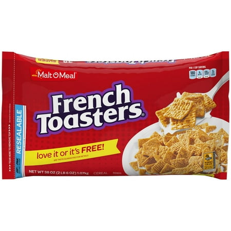 Malt-O-Meal French Toasters Breakfast Cereal, 38 OZ Resealable Cereal Bag