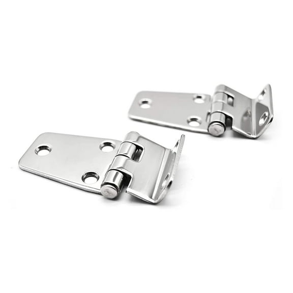 MARINE CITY 304 Grade Stainless Steel Strong and Sturdy Offset Short Side Hinges 2-5/8 x 1-7/16 Inches for Marines  Boats  Yachts Pack of 2