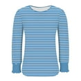 thumbnail image 4 of Sexlip Women Cotton Striped Long Sleeve Tee Casual Crew Neck Tops for Spring and Daily Wear Blue XL, 4 of 6