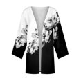 thumbnail image 4 of Cardigan pour Femmes Cardigan Décontracté pour Femmes Mode Rétro Imprimé Léger Veste Mi-Longue Cardigan Noir G, 4 of 6