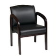 thumbnail image 1 of Chaise d'Invité en Cuir Synthétique Bois Espresso, 1 of 4