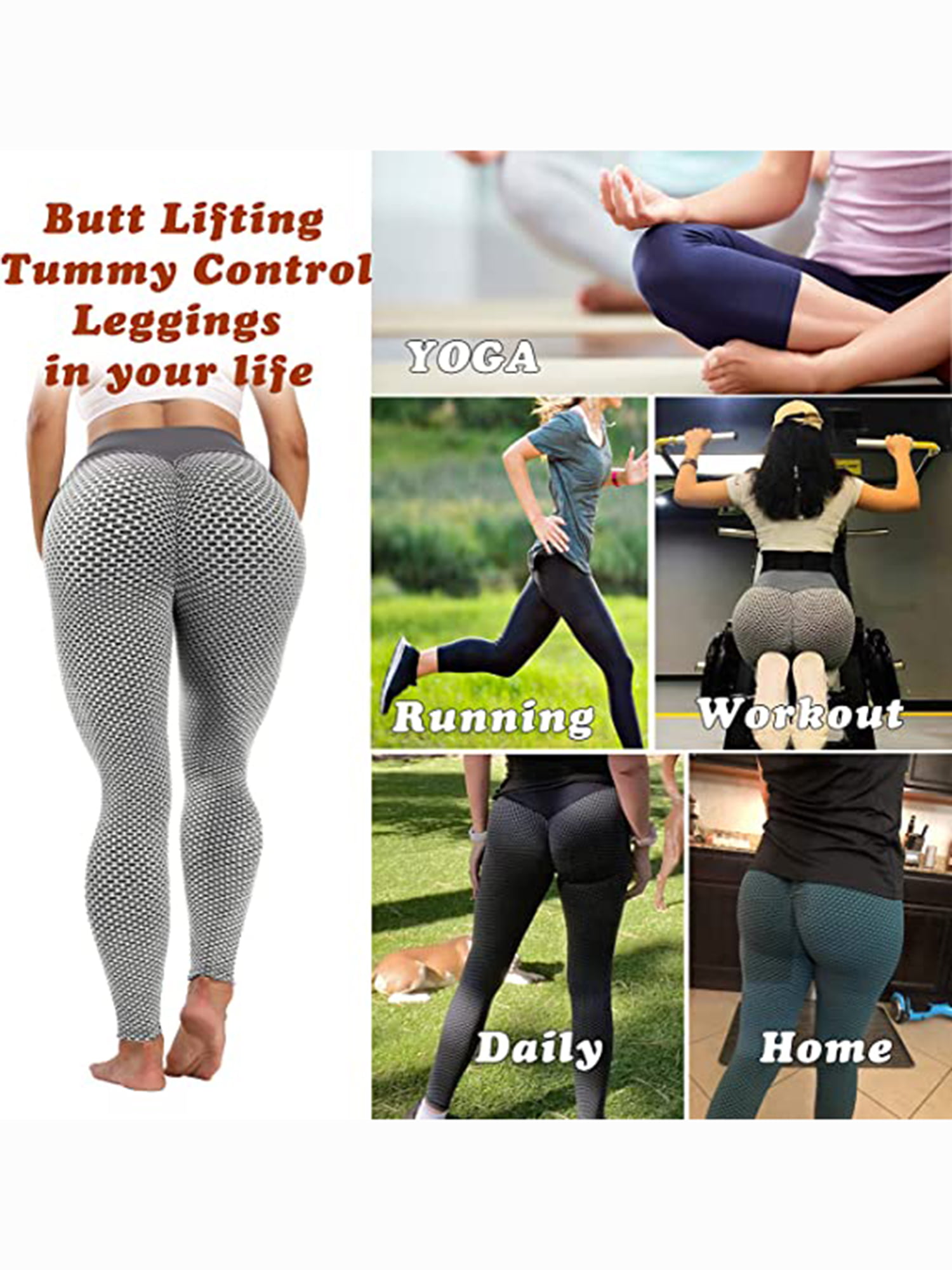 GetUSCart- Varuwy Women's High Waist Yoga Pants TIK Tok Butt Lifting Anti  Cellulite Workout Leggings Tummy Control Leggings Tight Neon-Lemon