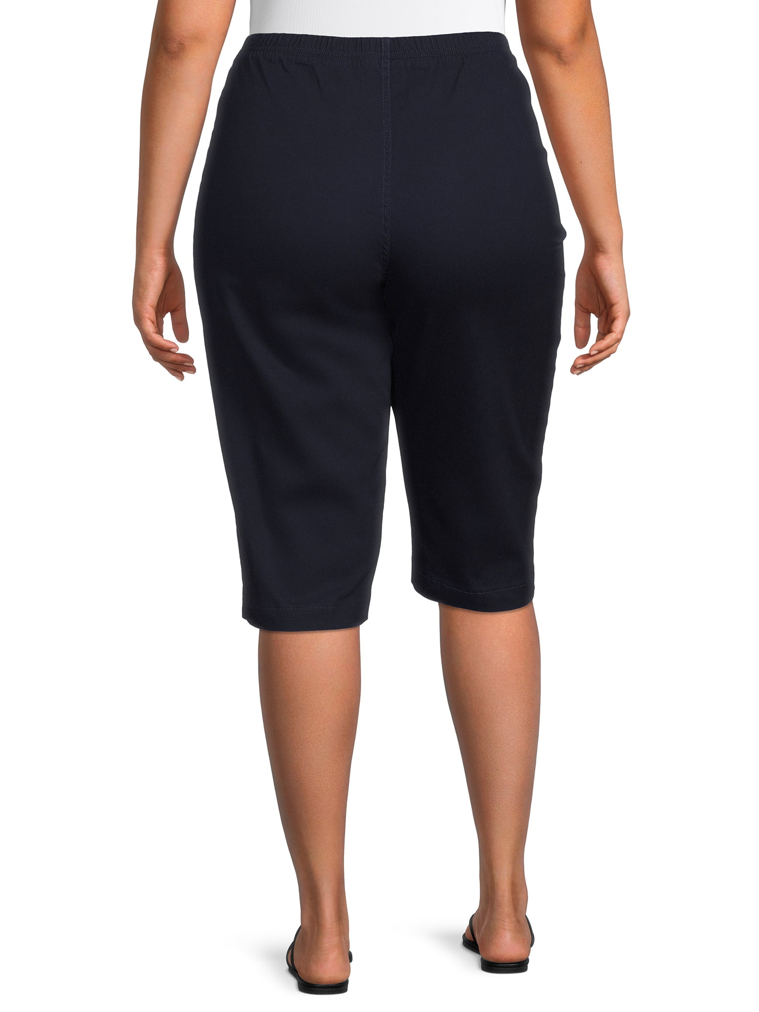 Just My Size Women's Plus Bling Tab Stretch Capri Pants