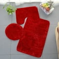 Clearance! Qeieuw Luxury Traditional Non Slip 3 Piece Bath Mat Set