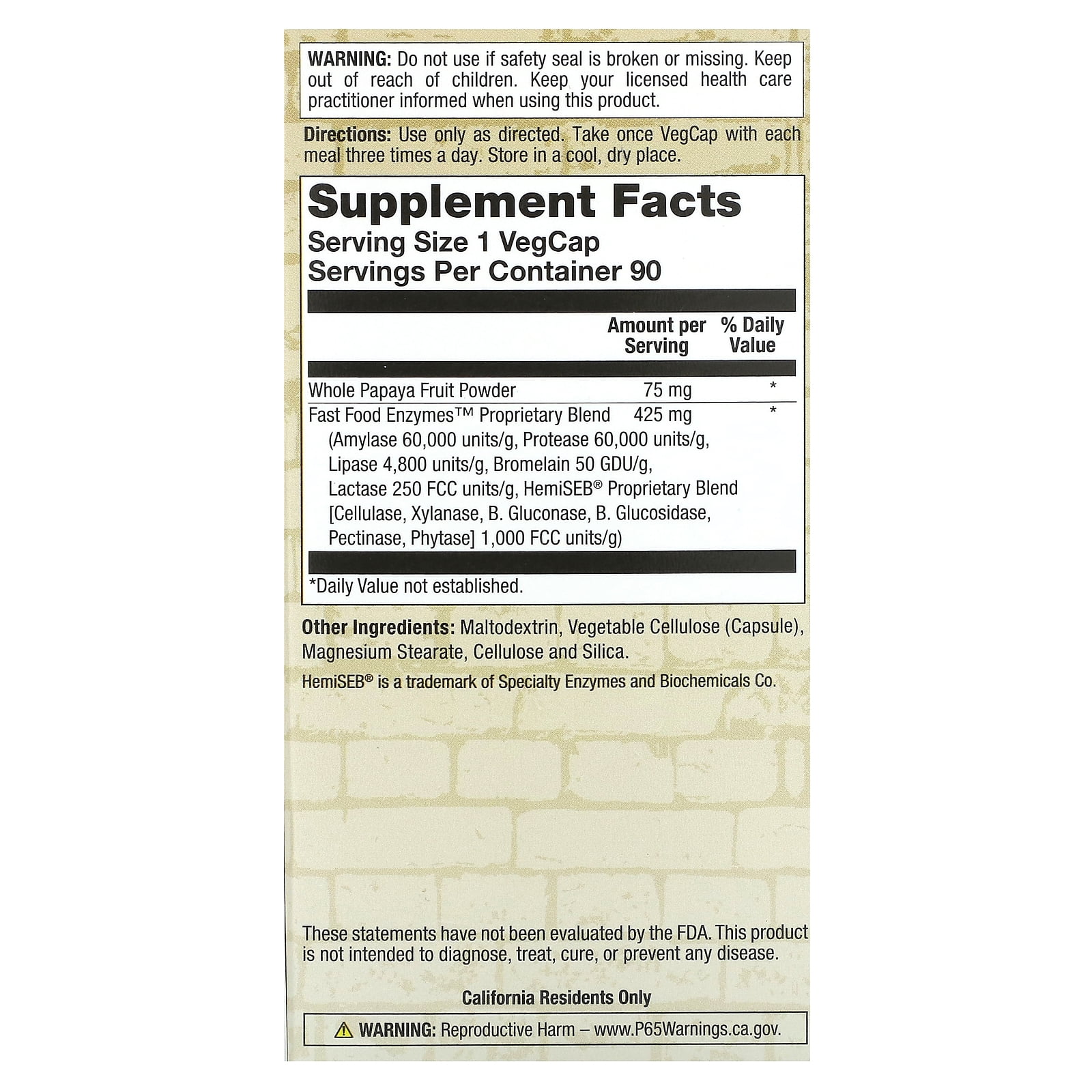 Natural Balance Fast Food Enzymes - 90 VegCaps
