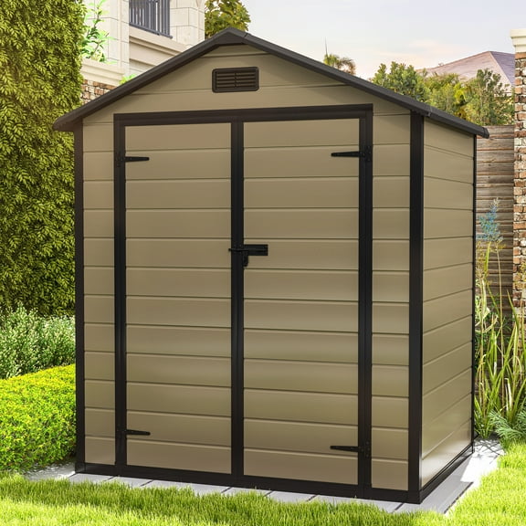 Dextrus Resilient Outdoor Storage Shed, All-Weather Storage with Reinforced Floorfor Garden, Backyard, Patio