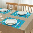 thumbnail image 3 of Blue Dinosaurs Clouds Pattern Summer Placemats Table Placemats Set Of 4-Linen Kitchen Washable Placemats Table Mats 11.8"x17.7" Non-Slip Heat Resistant, 3 of 6