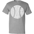 thumbnail image 3 of Inktastic Distressed Baseball in White T-Shirt, 3 of 5