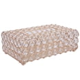 thumbnail image 1 of Caja de pañuelos rectangular de cristal artificial, soporte para papel de seda, decoración del hogar (dorado), 1 of 12