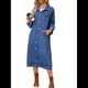thumbnail image 1 of Chaqueta Vaquera Rasgada con Botones para Mujer, Gabardina Midi con Agujeros Desgastados por Encima de la Rodilla. Azul XL, 1 of 8