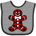 thumbnail image 3 of Inktastic Buffalo Plaid Gingerbread Man Boys or Girls Baby Bib, 3 of 4