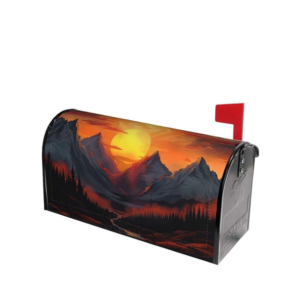 PHELIKA Mountain Landscape Sunset View Magnetic Mailbox Covers Standard Size 21"H x 18"W