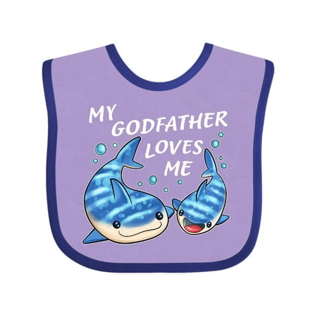 

Inktastic My Godfather Loves Me- whale shark Gift Baby Boy or Baby Girl Bib
