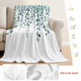 thumbnail image 5 of Teal Green Eucalyptus Leaves Blanket Soft Cozy Warm Throw Blanket for Couch, Plush Fuzzy Flannel Fleece Blankets for Sofa, Spring Plants Leaves Country Bed Blankets Lightweight Gifts for Men, 50"x80", 5 of 9