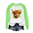 thumbnail image 5 of ICHUANYI Womens Crewneck Sweatshirts Raglan St. Patrick's Print Shirts Casual Long Sleeve Pullover Tops, 5 of 5