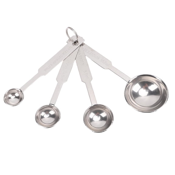 BIMZUC 4-Piece Stainless Steel Measuring Spoon Set – 1.25ml, 2.5ml, 5ml, 15ml – Accurate Food & Seasoning Measurement, Kitchen Gadget